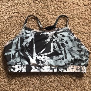 Onzie Sports bra black grey and white size small